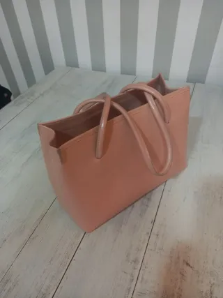 Bolso de piel rosa mujer