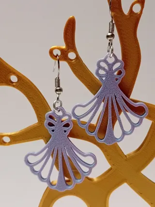 Pendientes Aro 3D Marrón y Dorado