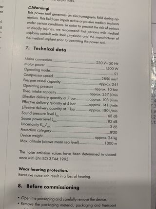 Compresor Parkside PSKO 2410 Silencioso