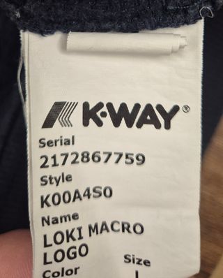 Felpa K-Way con cappuccio blu taglia L