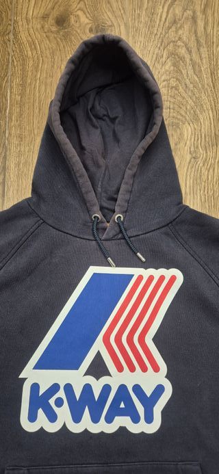 Felpa K-Way con cappuccio blu taglia L