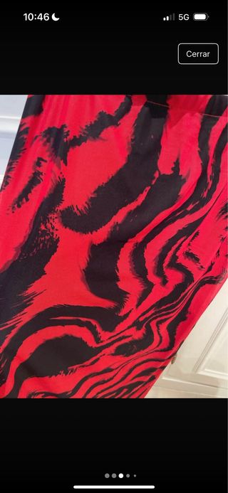 Falda larga estampado tigre roja y negra