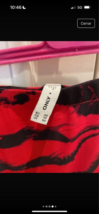 Falda larga estampado tigre roja y negra