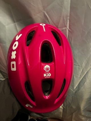 Casco infantil Btwin rosa con smiley (niño, niña)