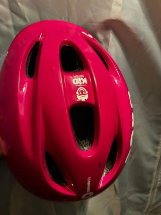 Casco infantil Btwin rosa con smiley (niño, niña)