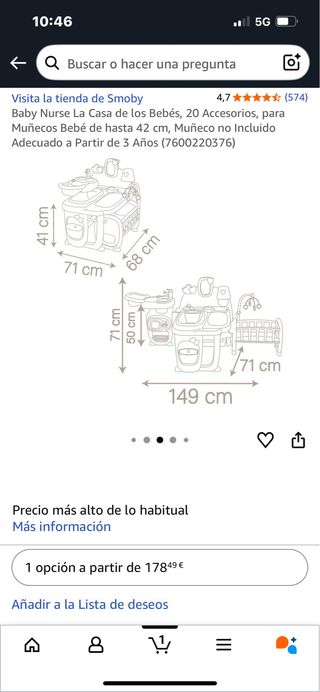 Habitación Bebé Smoby Cuna Cambiador