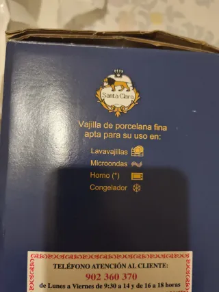 Sopera Santa Clara Flores Azules Nueva en Caja