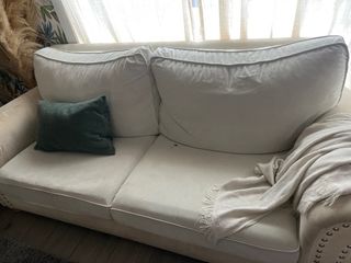 Sofá de 3 plazas beige blanco