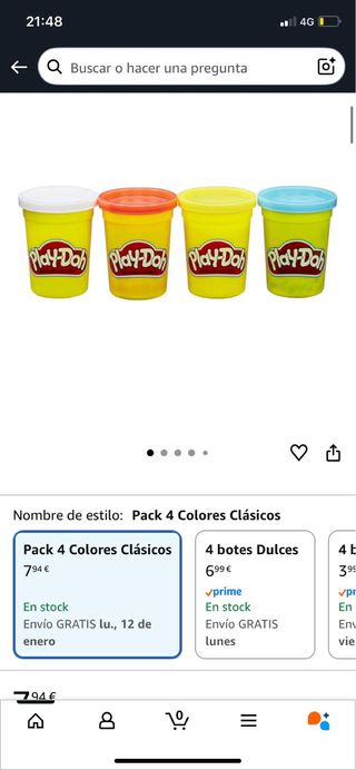4 botes plastilina Play-Doh