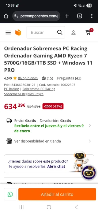 Torre PC Gaming UNYKA Negra