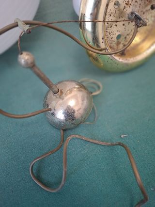 Lampada a sospensione globo vetro swirl anni '70