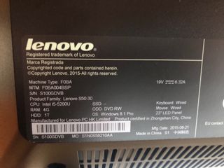 ORDENADOR TODO EN UNO LENOVO + TECLADO Y RATON