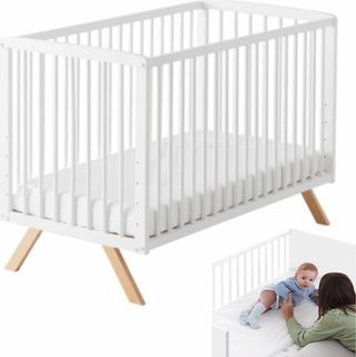 Cuna blanca y madera. buen estado