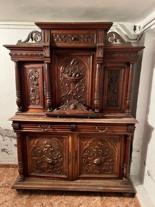 Mueble antiguo madera sXlX dos piezas
