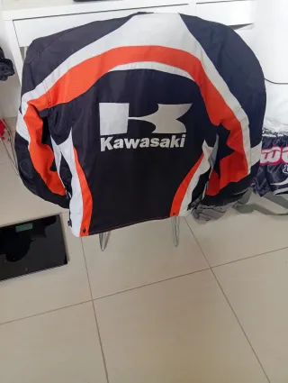 Chaqueta Kawasaki Moto Negra Naranja