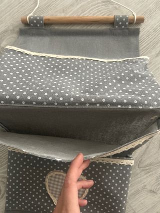 Organizador de pared tela y madera