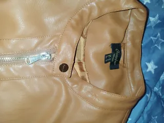 Cazadora cuero camel