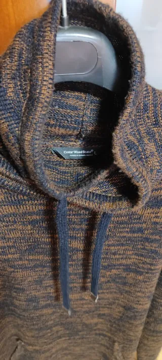 Sudadera/Jersey Hombre Marrón y Negro