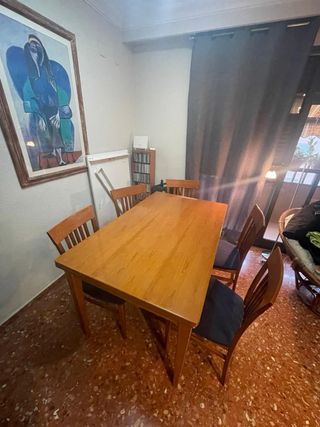 Mesa de comedor de cerezo + 4 sillas