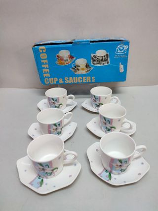 Juego Café Saucer Porcelana 6 Servicios