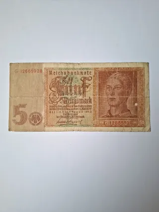 Billete 5 Reichsmark 1942 Alemania