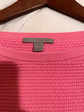 Camiseta COS rosa de punto waffle (algodón)