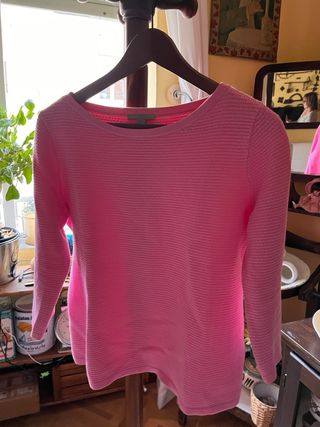 Camiseta COS rosa de punto waffle (algodón)
