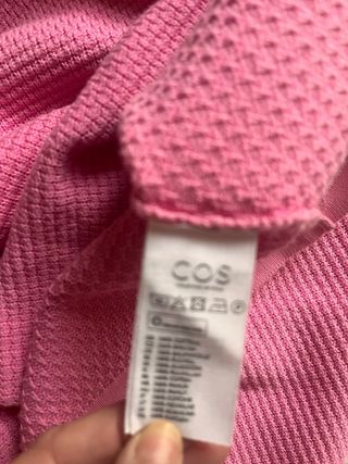 Camiseta COS rosa de punto waffle (algodón)