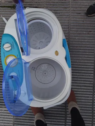 Lavadora portátil camping 2 tinas