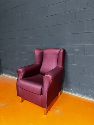 Sillón Orejero Tela Transpirable Granate