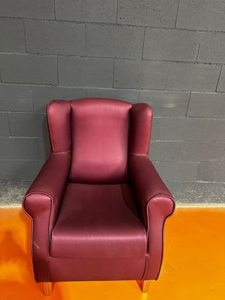 Sillón Orejero Tela Transpirable Granate