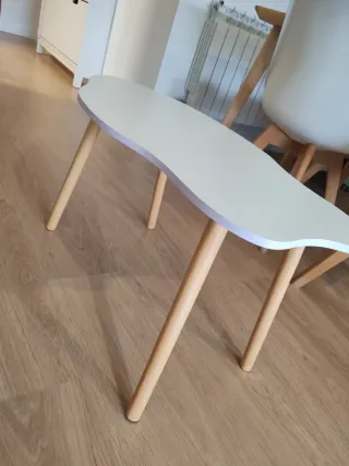 Mesa auxiliar sofá blanca