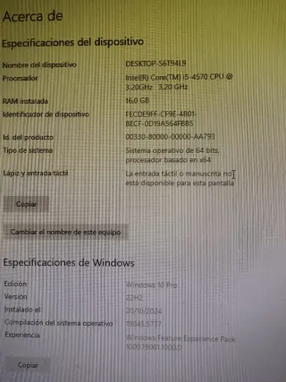 Ordenador de sobremesa HP Negro