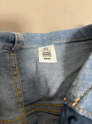 Pantalones premama vaqueros y negros y mayas grise