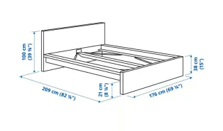 Cama IKEA MALM 160x200 + 2 somier lamas