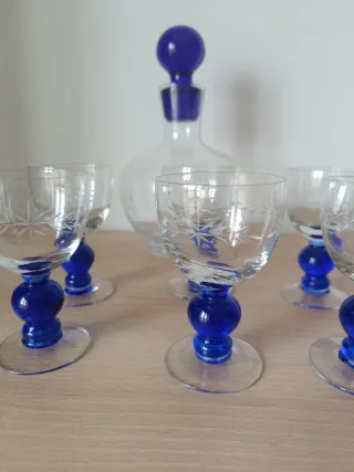 Juego de 6 copas de cristal con detalles
