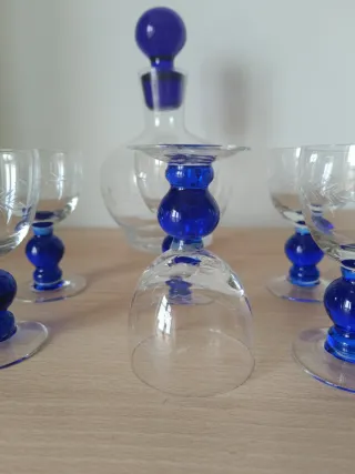 Juego de 6 copas de cristal con detalles