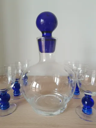 Juego de 6 copas de cristal con detalles
