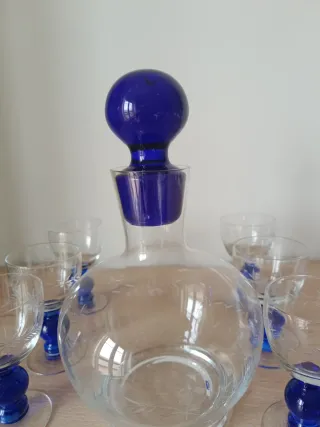 Juego de 6 copas de cristal con detalles