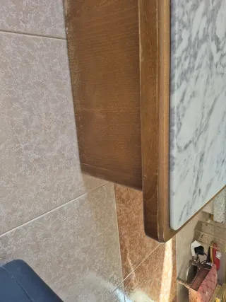 Mesa baja de salón mármol y madera