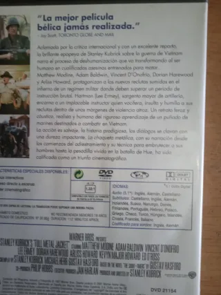 DVD La Chaqueta Metálica Stanley Kubrick