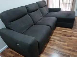 Sofá Chaiselongue Gris Tela