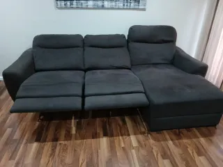 Sofá Chaiselongue Gris Tela