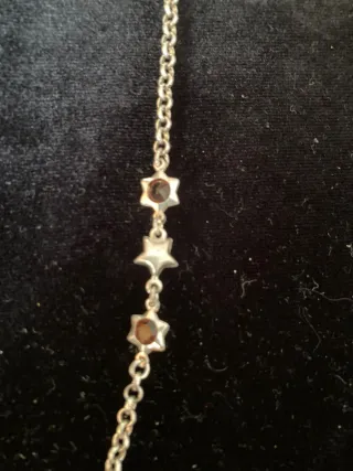 Pulsera Plata Vintage Estrellas Rojas