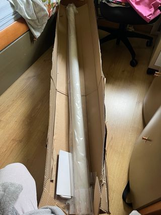 Tenda a rullo bianca in lino con fibra di vetro