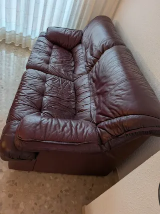 Sofá Tresillo 3+2 Piel Marrón