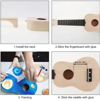 Kit de construcción de Ukulele Soprano 53cm