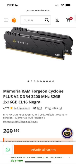 Forgeon DDR4 Cyclone Plus V2 3200MHz 2*16