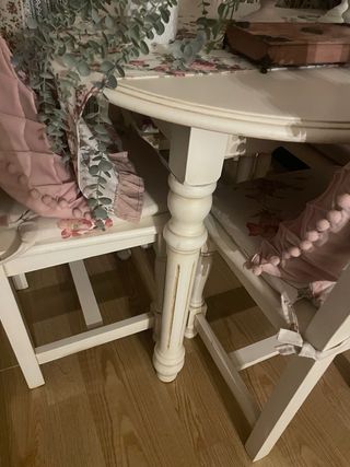 Conjunto mesa y 4 sillas vintage 80cm