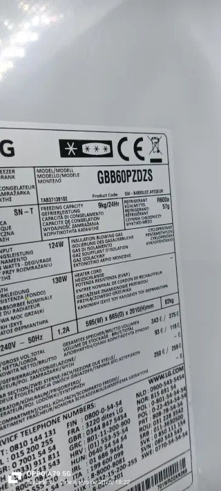 Nevera Combi LG Acero Inoxidable NO FROST A+